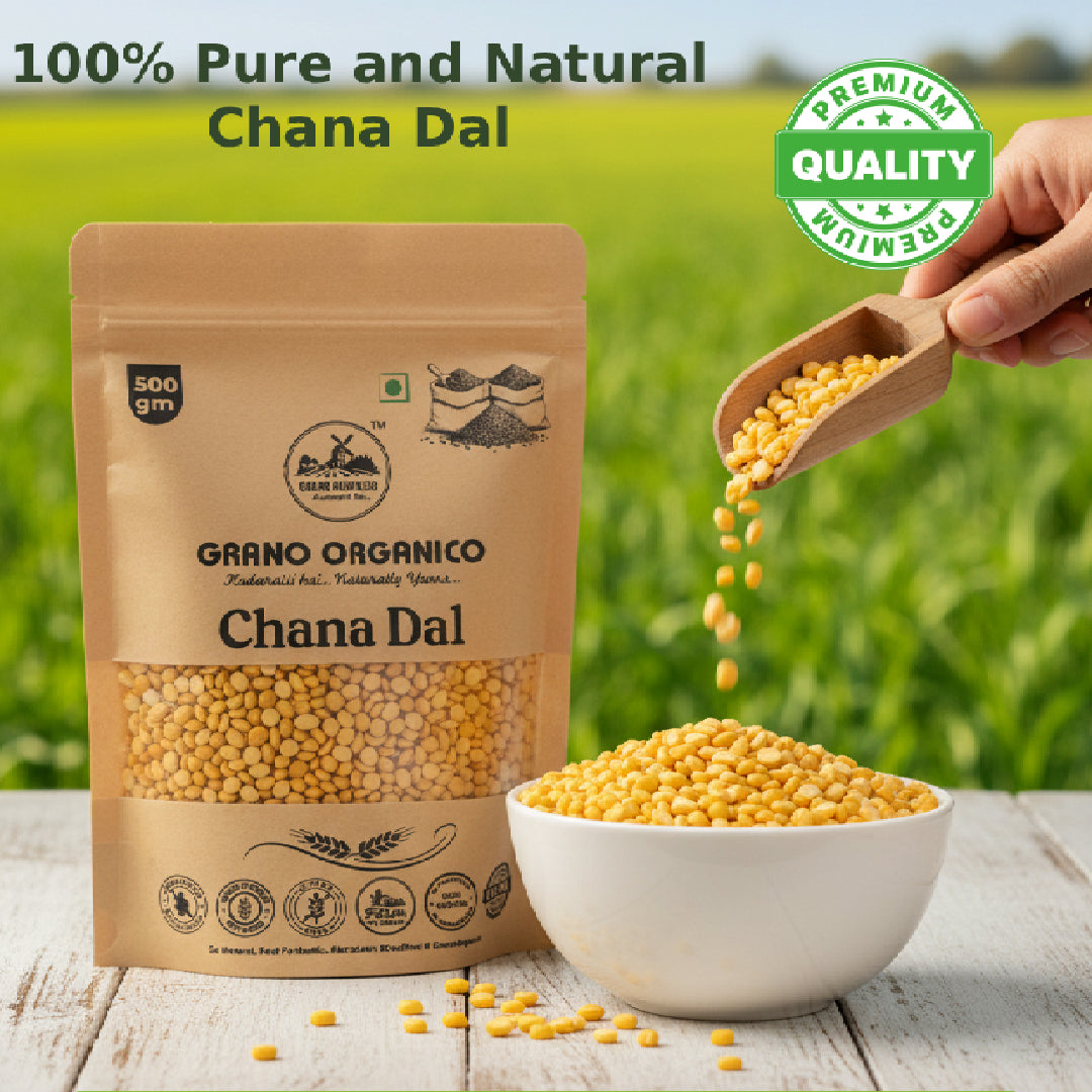 Grano Organico Premium Chana Dal (Bengal Gram Split) | Unpolished & Chemical Free