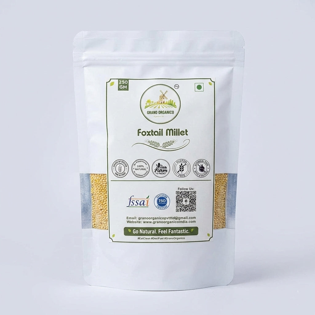 Grano Organico Premium Foxtail Millet (Kangni/Thinai) | Organic, Chemical & Pesticide Free