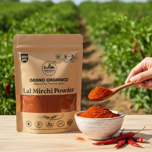 Grano Organico Mathania Lal Mirchi Powder (Red Chili) | Vibrant Color & Organic