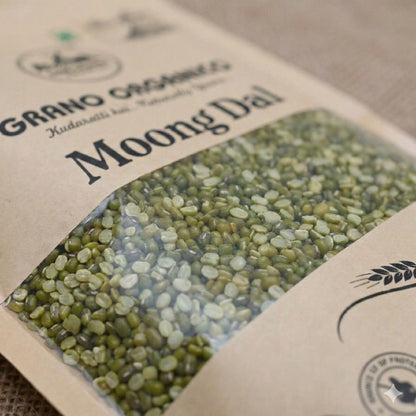 Grano Organico Premium Green Moong Dal (Green Gram Split) | Unpolished & Chemical Free