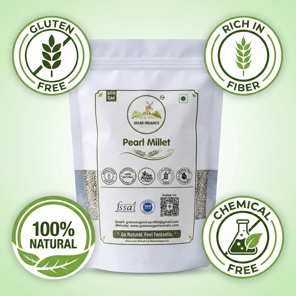 Grano Organico Premium Pearl Millet (Bajra) | Organic, Chemical & Pesticide Free
