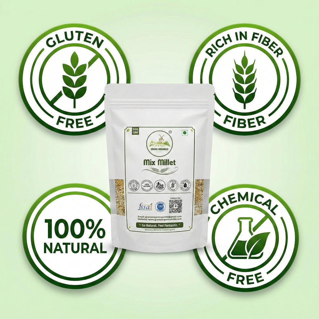 Grano Organico Multi-Millet Mix | Premium 3-Grain Blend | Chemical Free