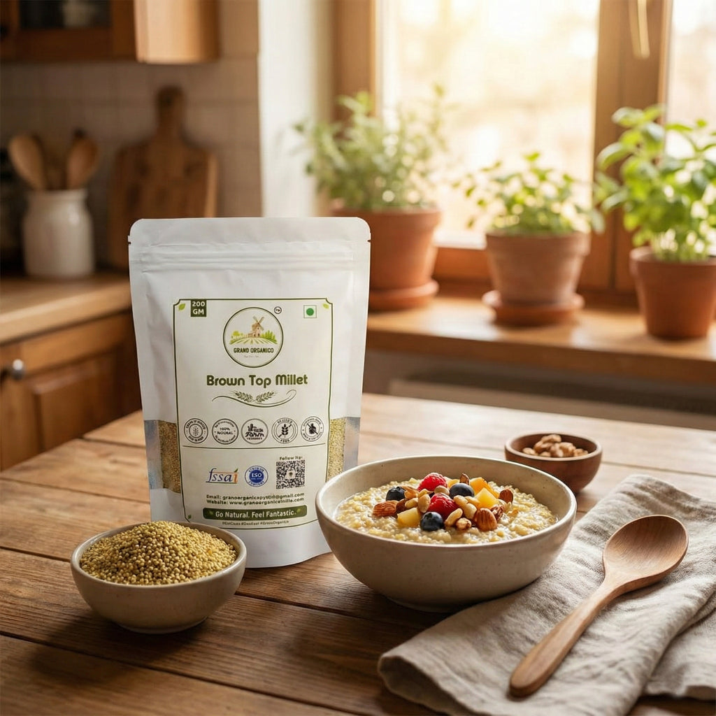 Grano Organico Premium Brown Top Millet (Hari Kangni) | Organic, Chemical & Pesticide Free