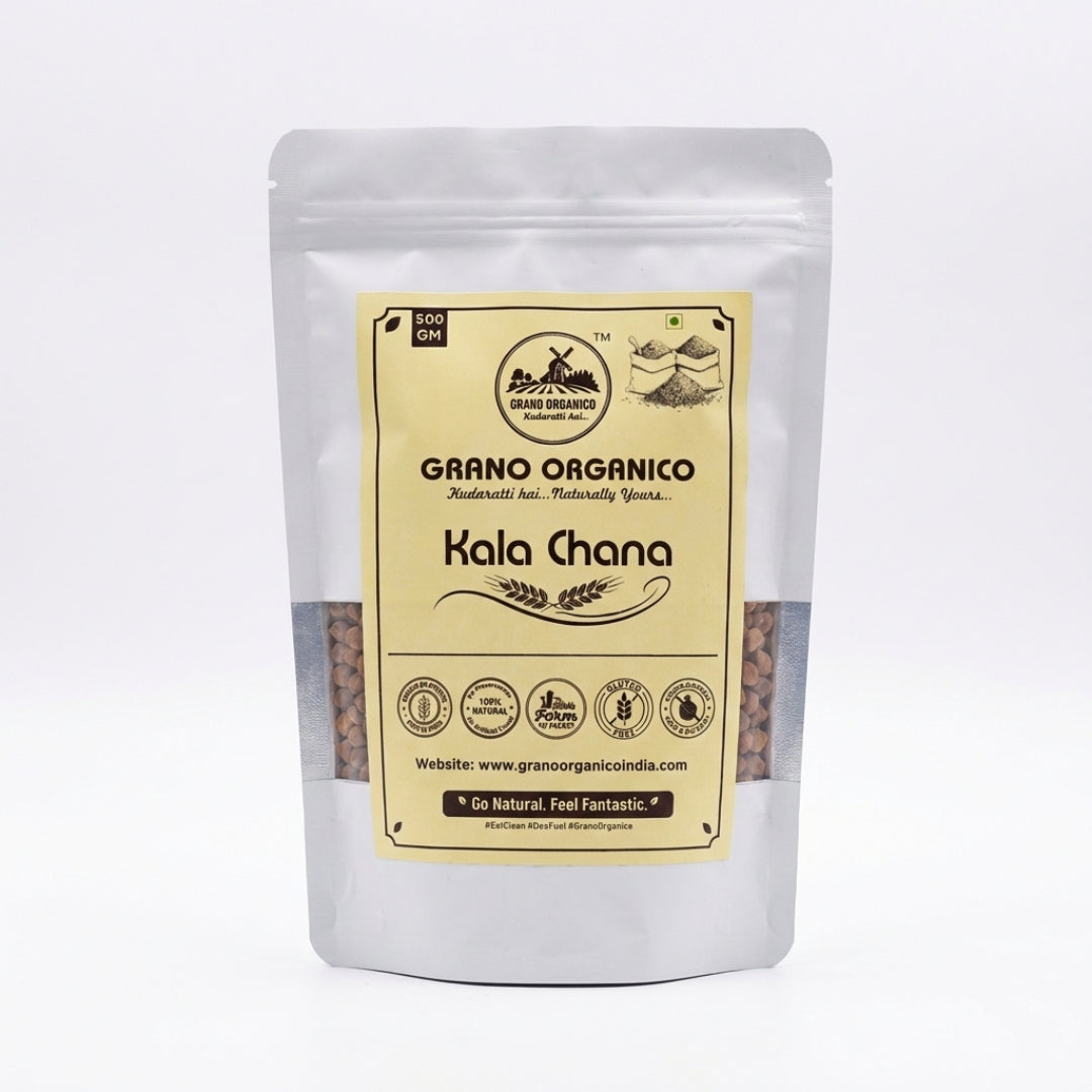 Grano Organico Premium Kala Chana (Brown Chickpeas) | Unpolished, High Fiber & Chemical-Free