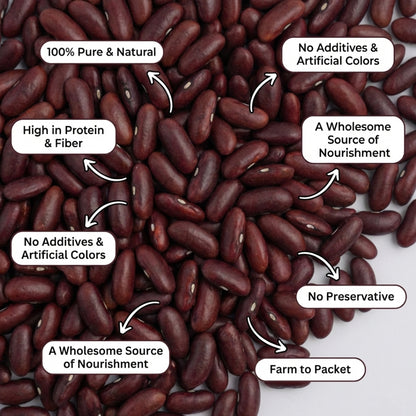 Grano Organico Premium Red Rajma (Kidney Beans) | Unpolished & Chemical Free