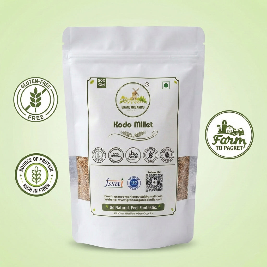 Grano Organico Premium Kodo Millet (Varagu/Kodra) | Organic, Chemical & Pesticide Free