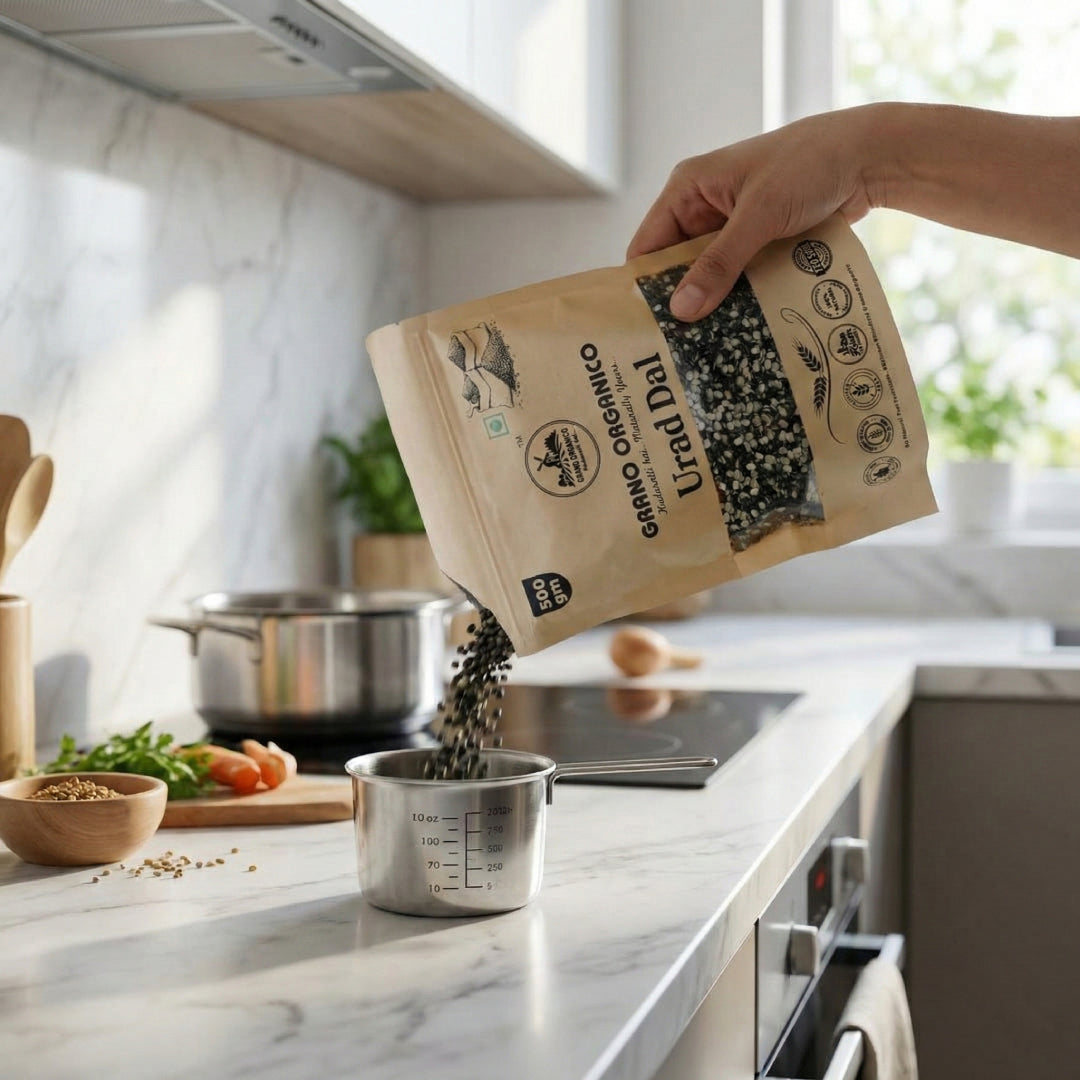 Grano Organico Urad Dal Chilka (Split Black Gram) | Unpolished & High Protein