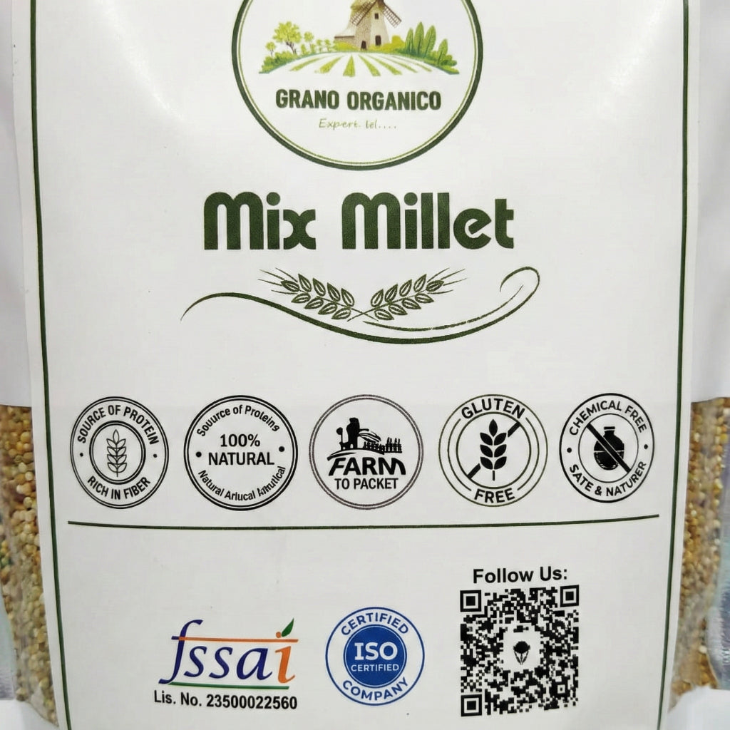 Grano Organico Multi-Millet Mix | Premium 3-Grain Blend | Chemical Free