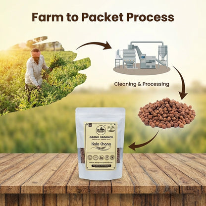 Grano Organico Premium Kala Chana (Brown Chickpeas) | Unpolished, High Fiber & Chemical-Free