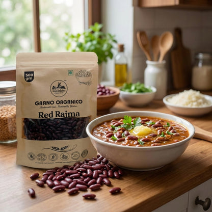 Grano Organico Premium Red Rajma (Kidney Beans) | Unpolished & Chemical Free