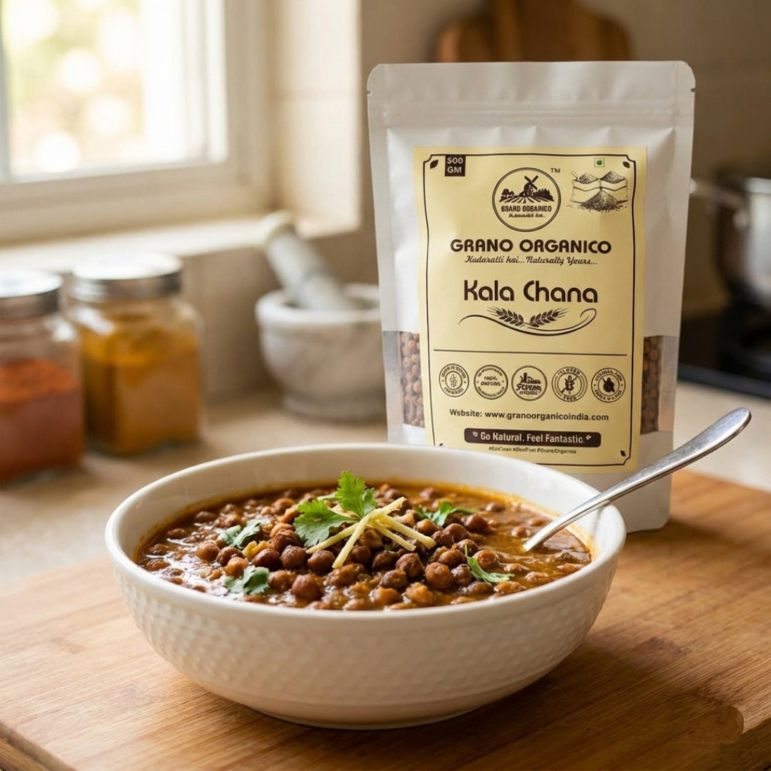Grano Organico Premium Kala Chana (Brown Chickpeas) | Unpolished, High Fiber & Chemical-Free