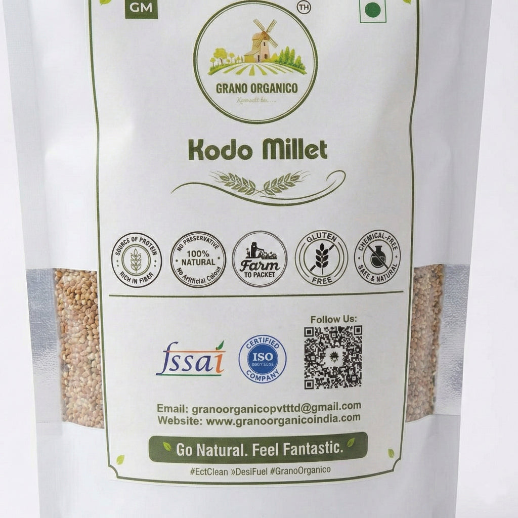 Grano Organico Premium Kodo Millet (Varagu/Kodra) | Organic, Chemical & Pesticide Free