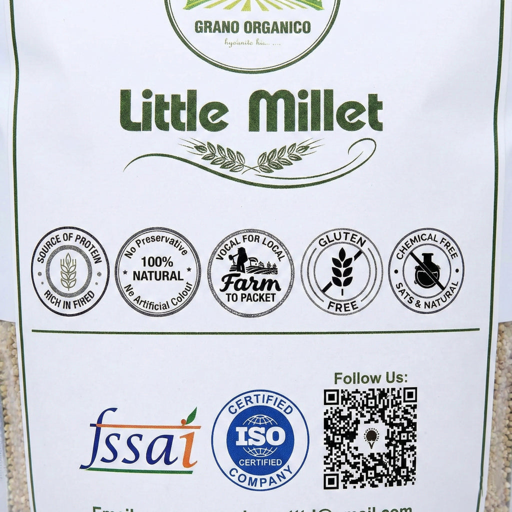 Grano Organico Premium Little Millet (Kutki/Samai) | Organic, Chemical & Pesticide Free
