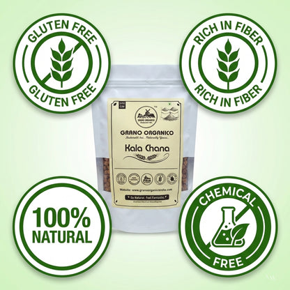 Grano Organico Premium Kala Chana (Brown Chickpeas) | Unpolished, High Fiber & Chemical-Free