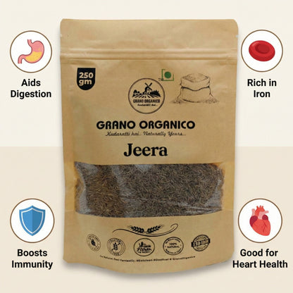 Grano Organico Rajasthani Jeera (Cumin Seeds) | 100% Chemical Free & Organic