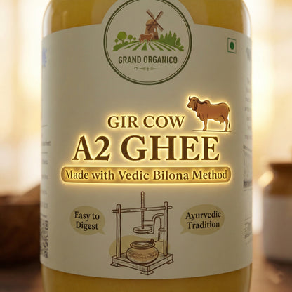 Grano Organico A2 Gir Cow Ghee | Vedic Bilona Method | Organic & Hand-Churned | Gujarat Special
