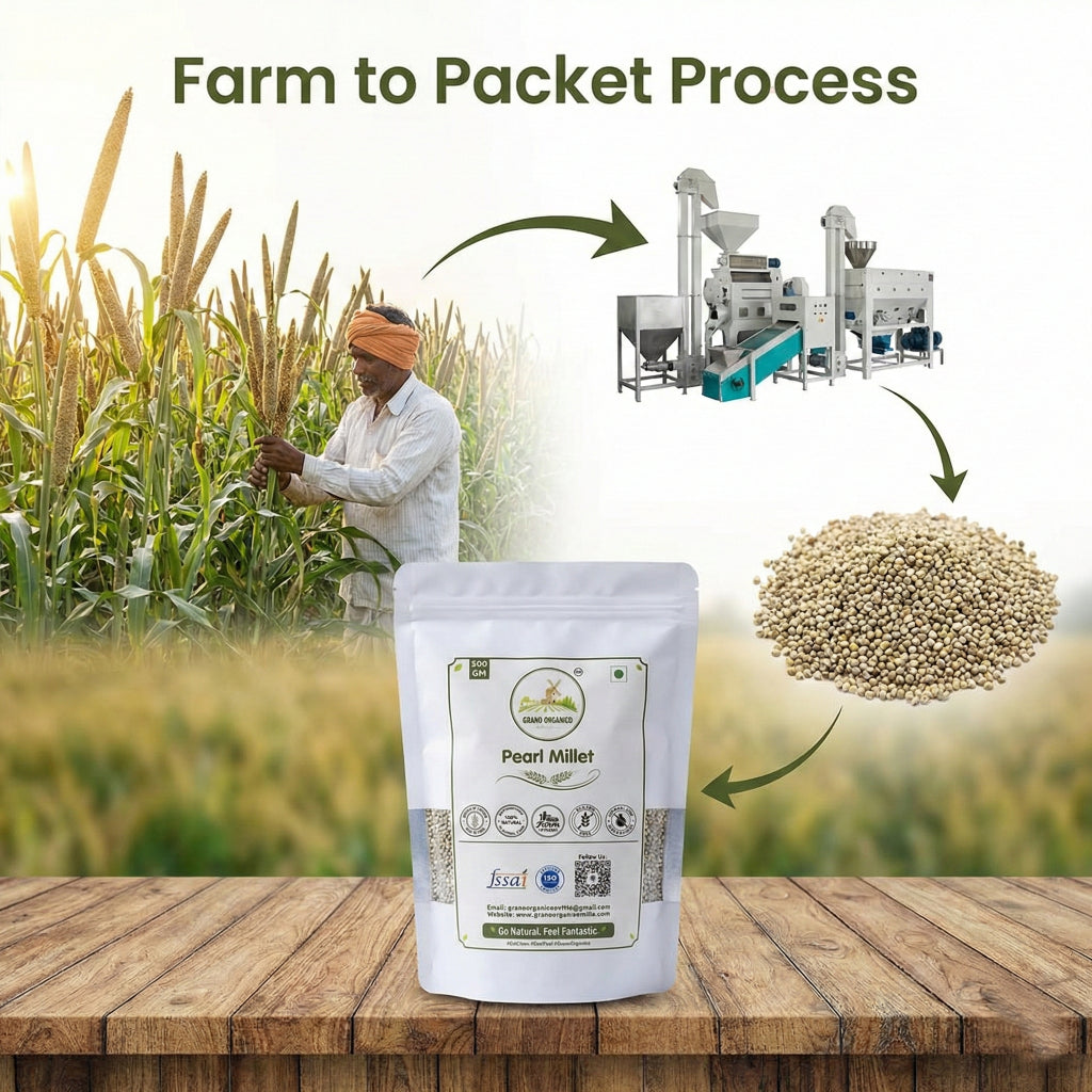 Grano Organico Premium Pearl Millet (Bajra) | Organic, Chemical & Pesticide Free