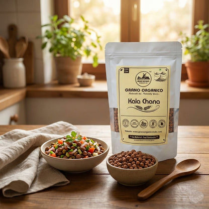 Grano Organico Premium Kala Chana (Brown Chickpeas) | Unpolished, High Fiber & Chemical-Free
