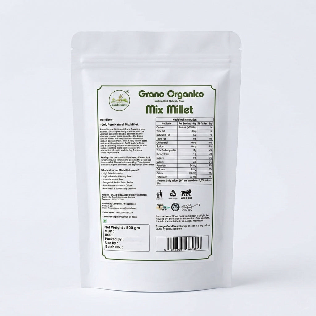 Grano Organico Multi-Millet Mix | Premium 3-Grain Blend | Chemical Free