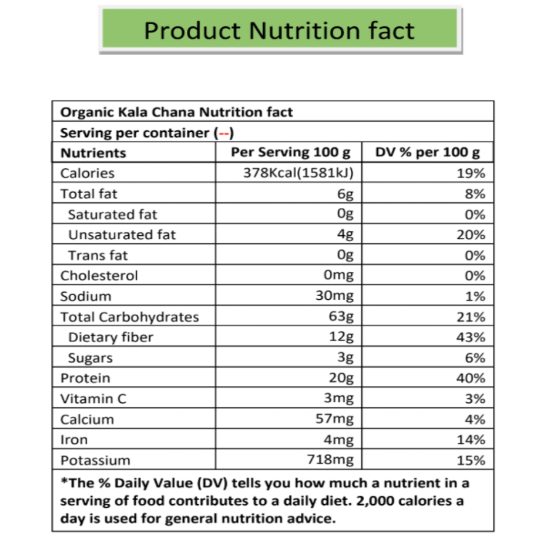 Grano Organico Premium Kala Chana (Brown Chickpeas) | Unpolished, High Fiber & Chemical-Free