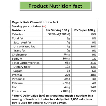 Grano Organico Premium Kala Chana (Brown Chickpeas) | Unpolished, High Fiber & Chemical-Free