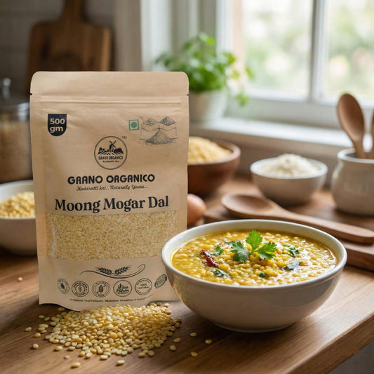 Grano Organico Premium Moong Mogar Dal (Yellow Split) | Unpolished & Chemical Free
