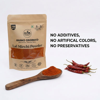 Grano Organico Mathania Lal Mirchi Powder (Red Chili) | Vibrant Color & Organic
