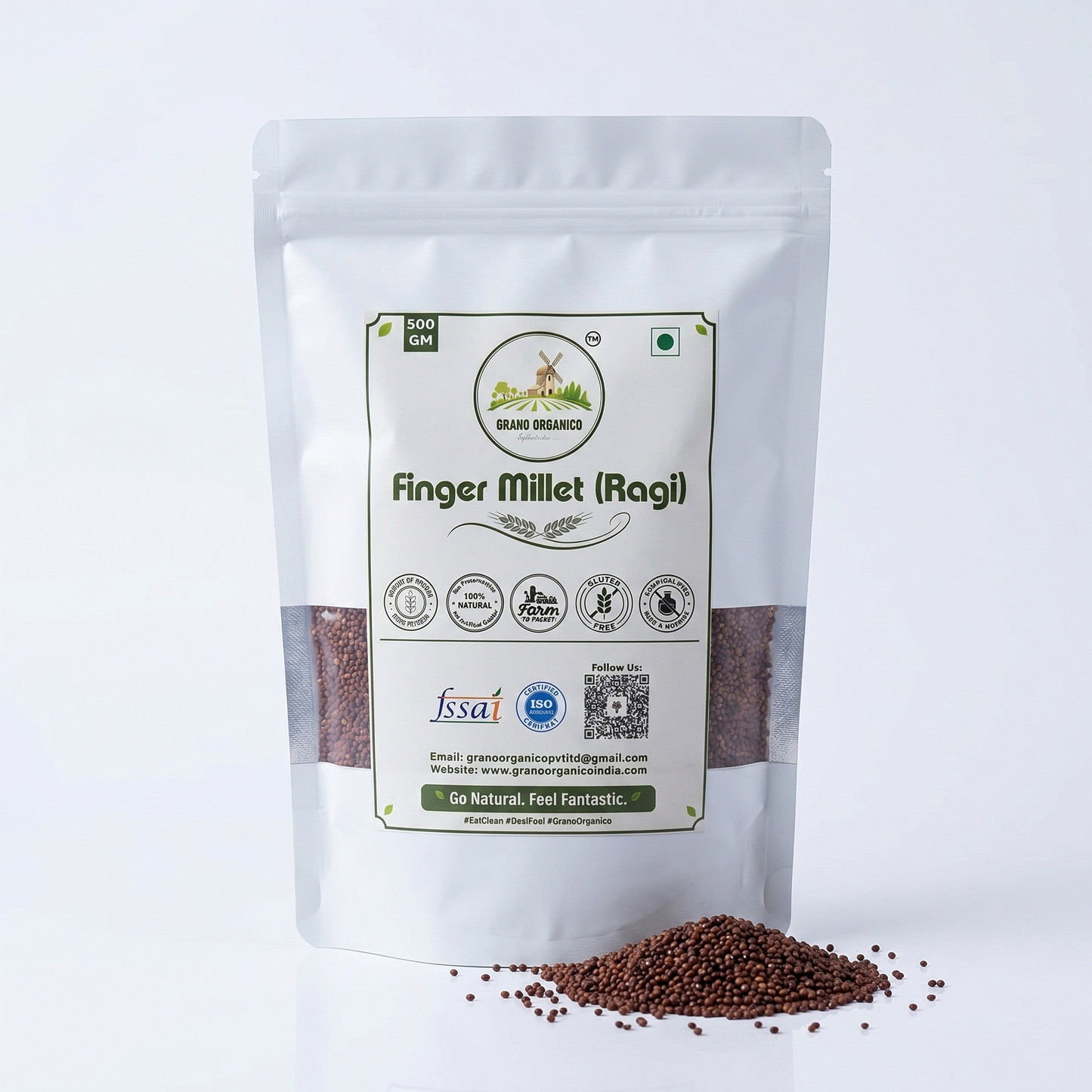 Grano Organico Premium Finger Millet (Ragi/Nachni) | Organic, Chemical & Pesticide Free