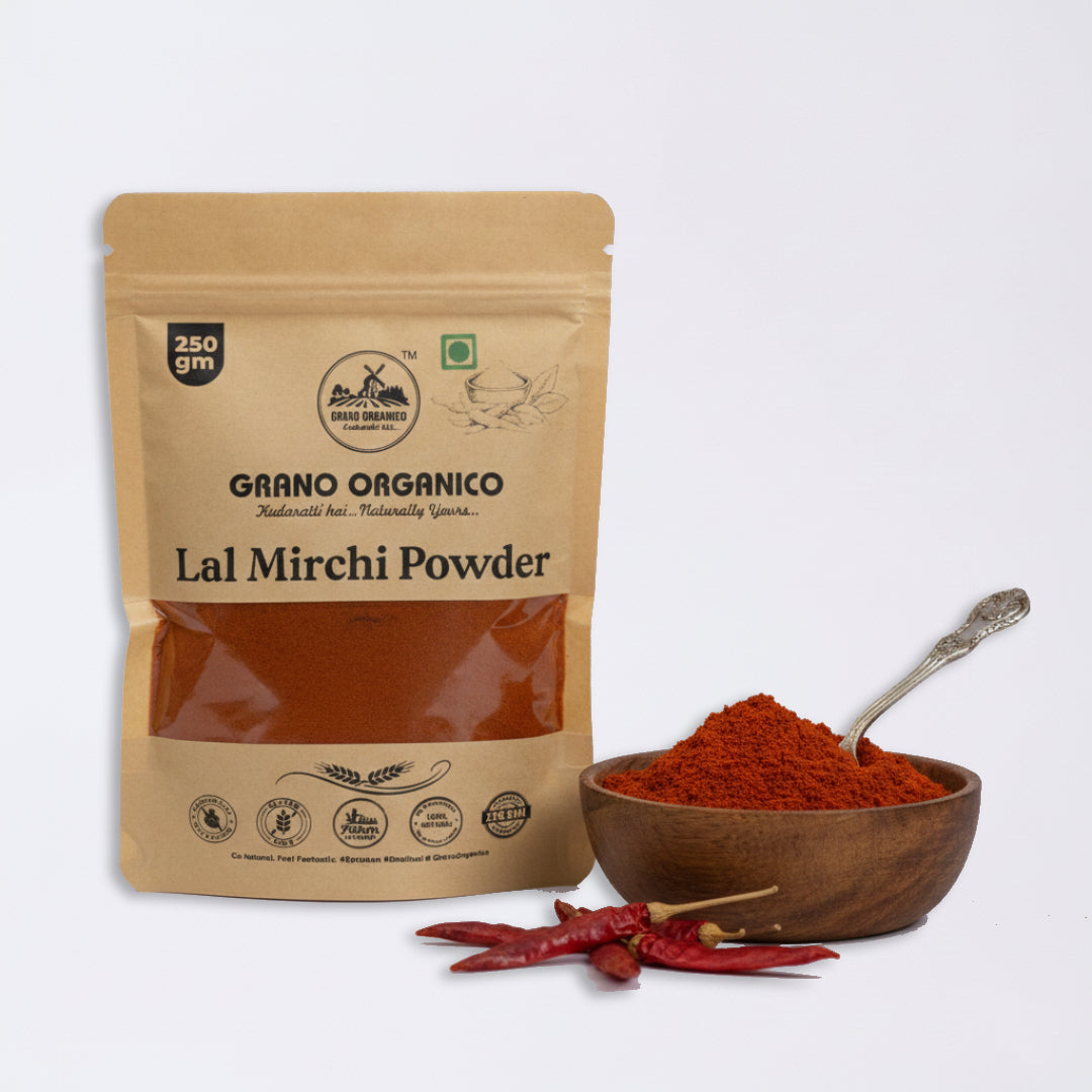 Grano Organico Mathania Lal Mirchi Powder (Red Chili) | Vibrant Color & Organic