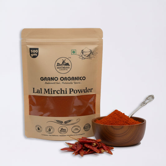 Grano Organico Mathania Lal Mirchi Powder (Red Chili) | Vibrant Color & Organic
