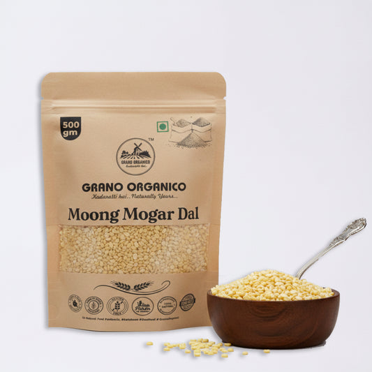 Grano Organico Premium Moong Mogar Dal (Yellow Split) | Unpolished & Chemical Free