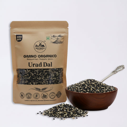 Grano Organico Urad Dal Chilka (Split Black Gram) | Unpolished & High Protein